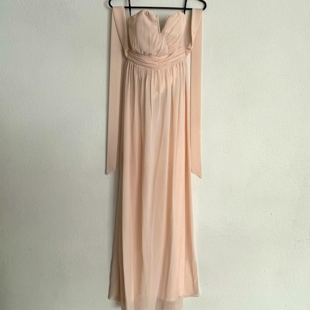 Pink TFNC Blush Strapless Gown sizeS